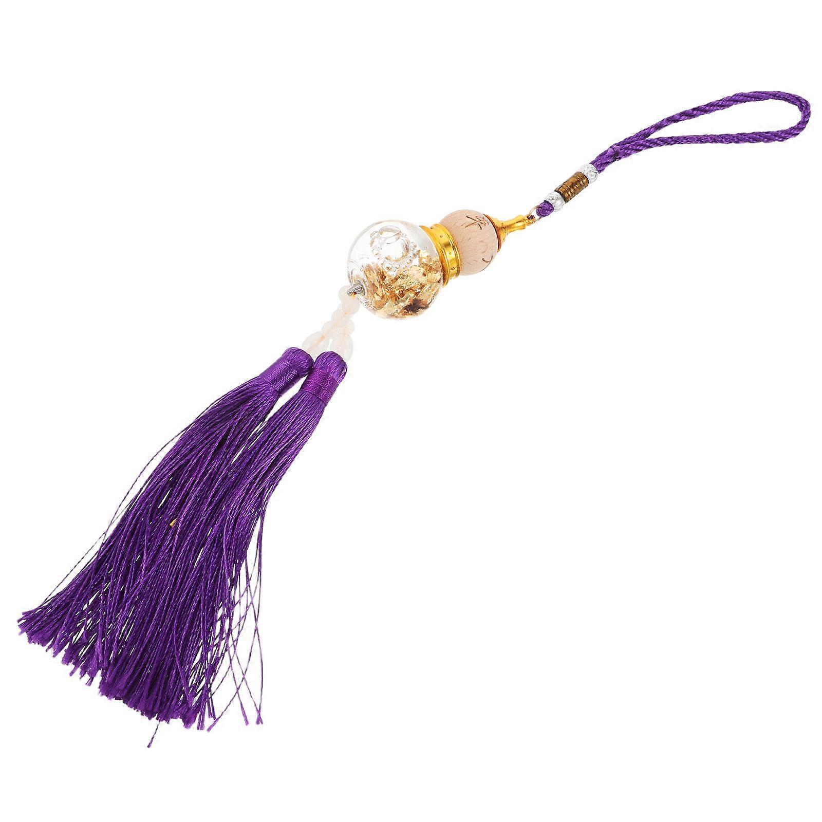 Lucky Gourd Car Hanging Ornament with Double Tassels Cute Rearview Mirror Accessory for Vehicle Interior, Fade Resistant Design, Easy Installation