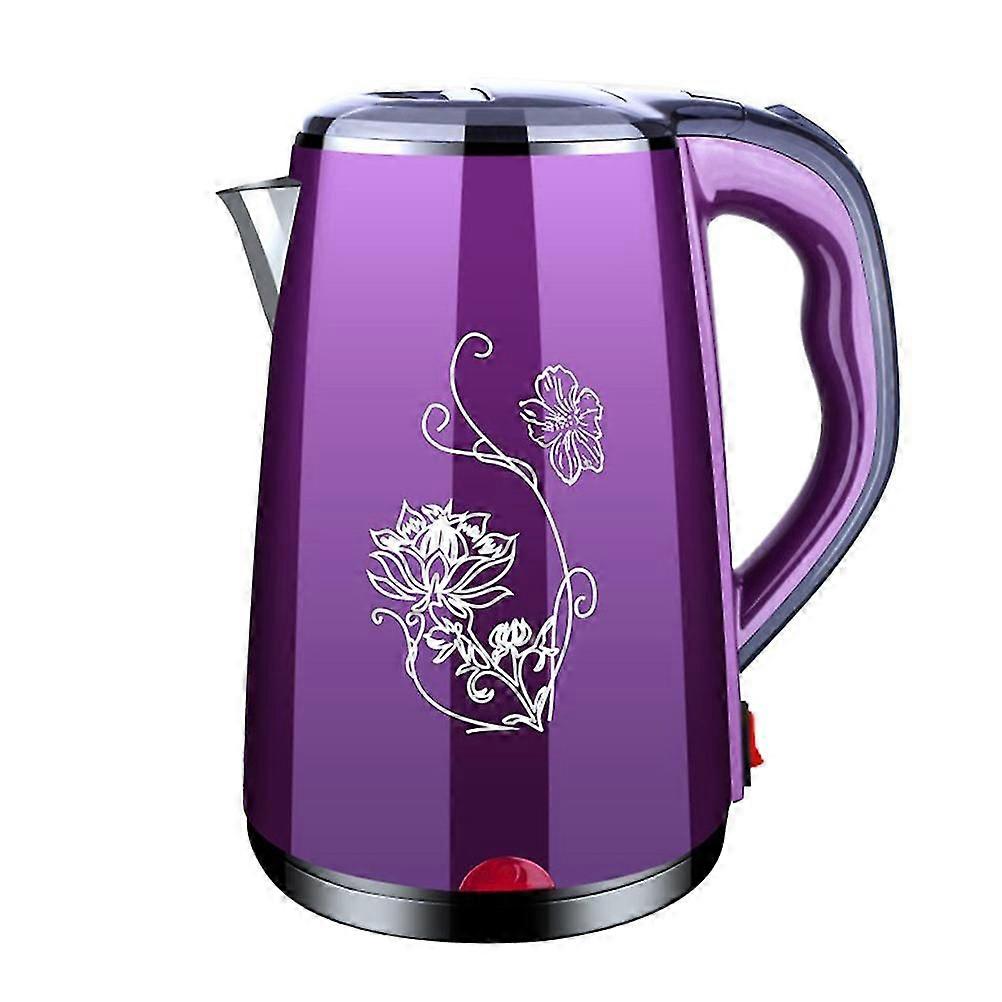 2,3L vattenkokare i rostfritt stål, dubbelväggig, snabb, tyst kokning, automatisk avstängning, svart