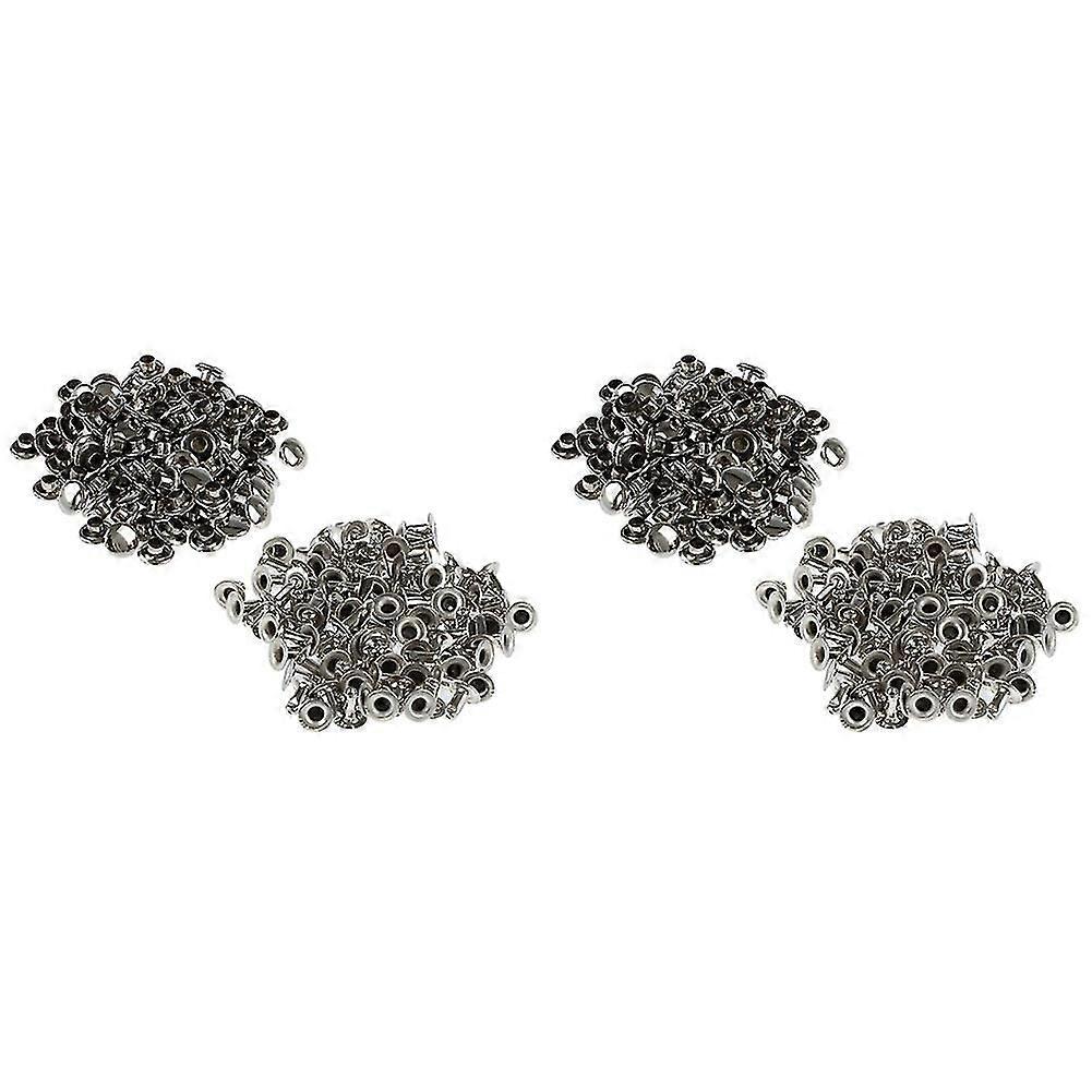 200 Sets 6mm Round Iron Rivets Rapidest Studs For Riveting --Silver