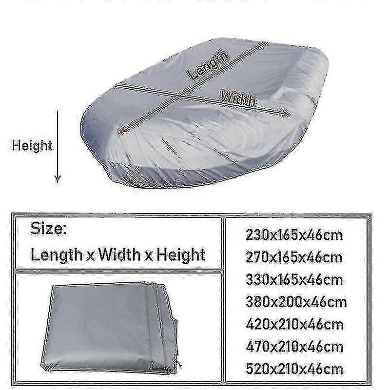 Universal V Shape Waterproof Dustproof Anti-UV Rain Snow Inflatable Boat Cover for Kayaks and Dinghies