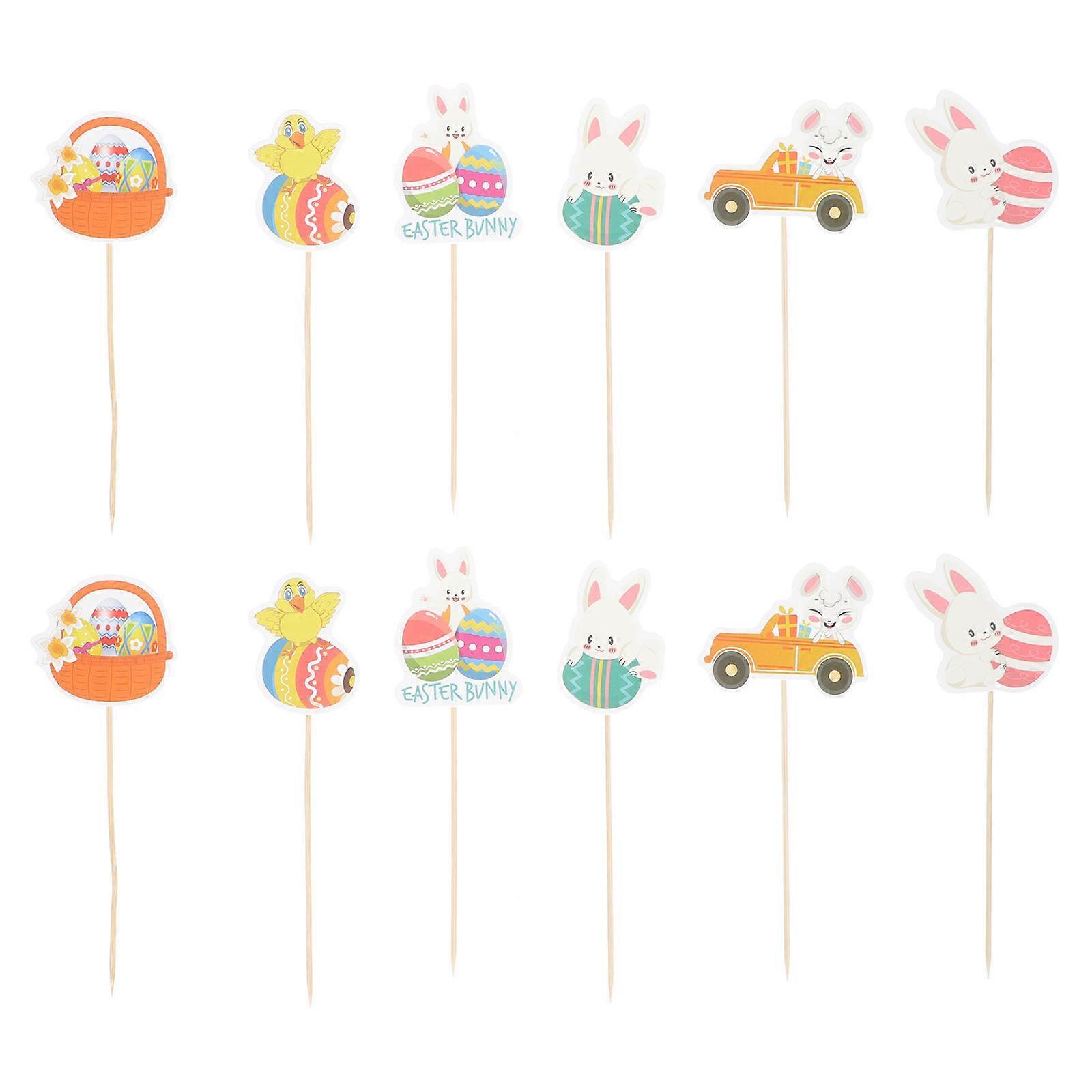 Cake Decoration Toppers Easter Egg Shape Assorted Color 36Pcs