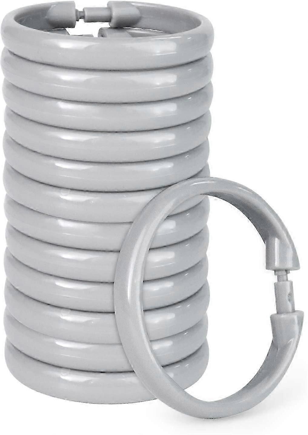 12-Pack Plastic Shower Curtain Rings for Smooth Gliding on Rods