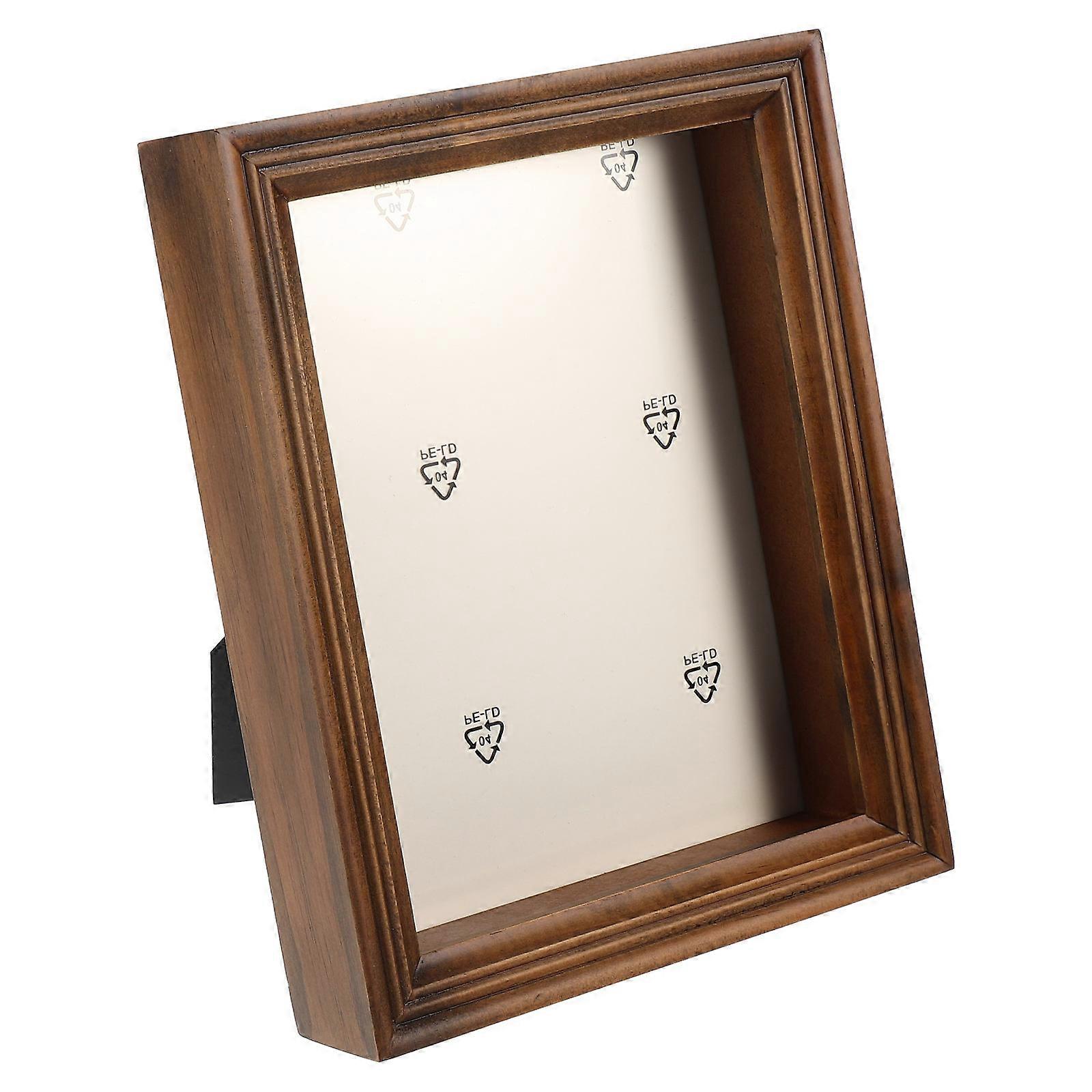 Shadow Box Frame for Decor Made of Composite Material Coffee Color 8 inch