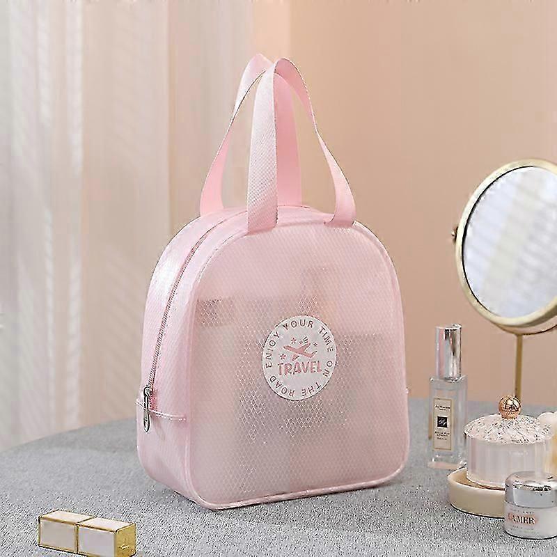 حقيبة مكياج شفافة ، أكياس مستحضرات التجميل ذات طبقة مزدوجة حقيبة أدوات الزينة للسفر ، حقيبة منظم حالة المكياج المحمولة مع سحاب للنساء الفتيات