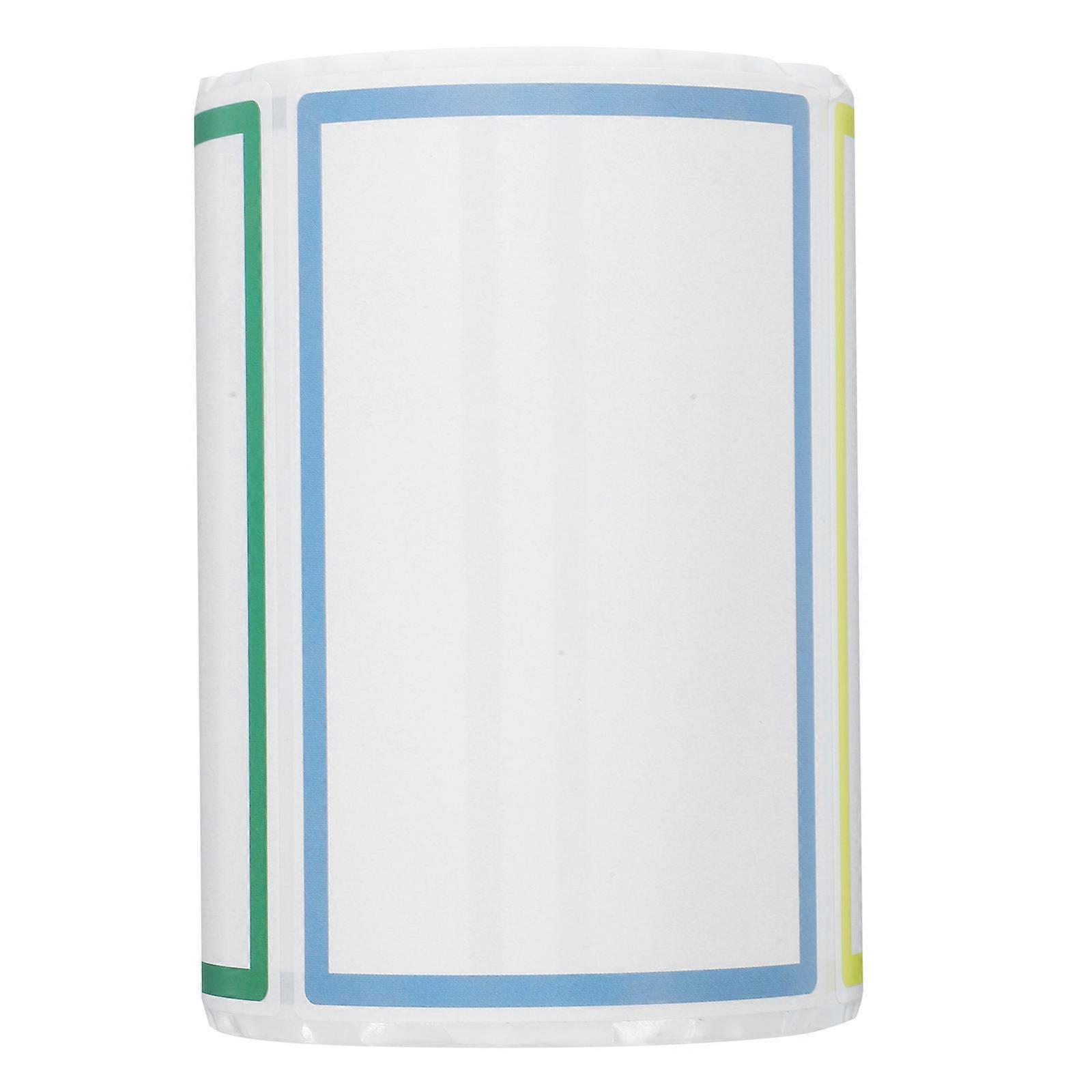 Label Sticker Home Office Sign Stickers Multi-Colored Border Rectangular 300Pcs Roll