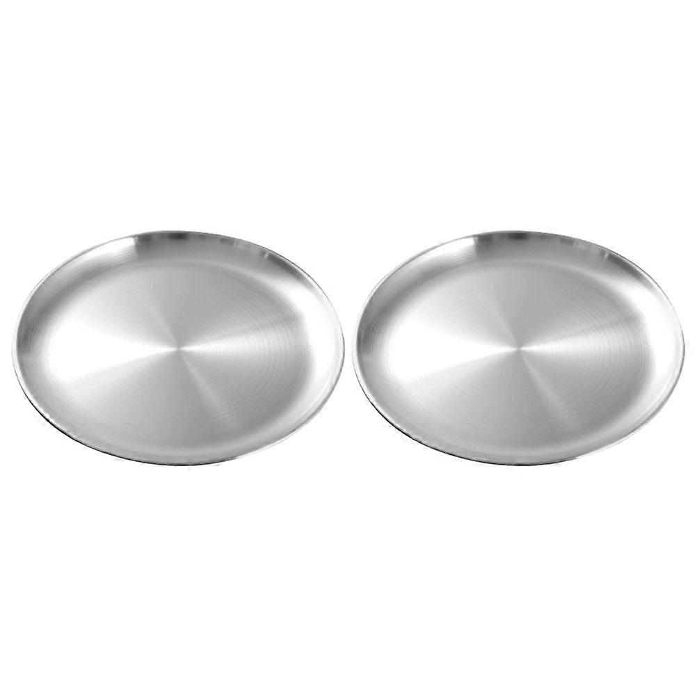 Barbecue Plate Multi-Functional Food Serving Plates Round Barbecue Plate Home Use 17X17CM Buffet Design 2Pcs