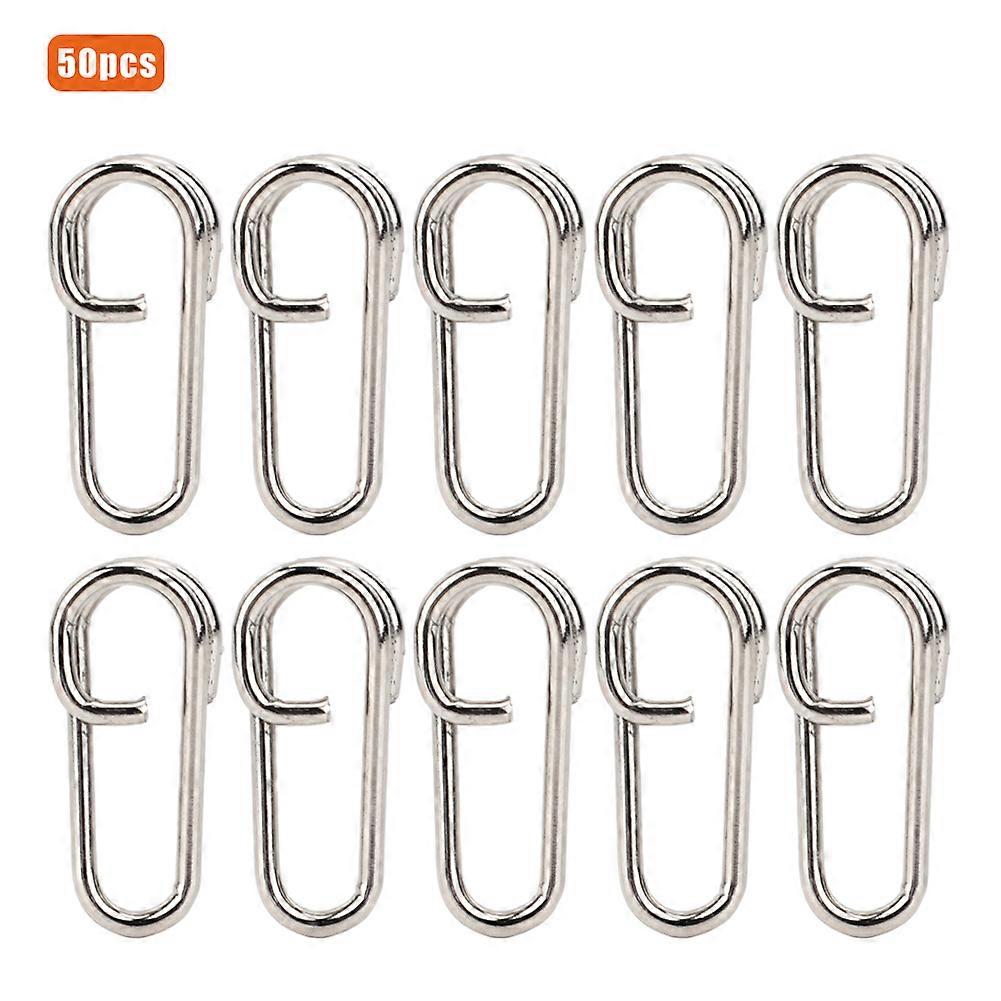 50PCS Poderoso Oval Aço Inoxidável Clipes de Pesca Snaps Conector Interlock Acessórios