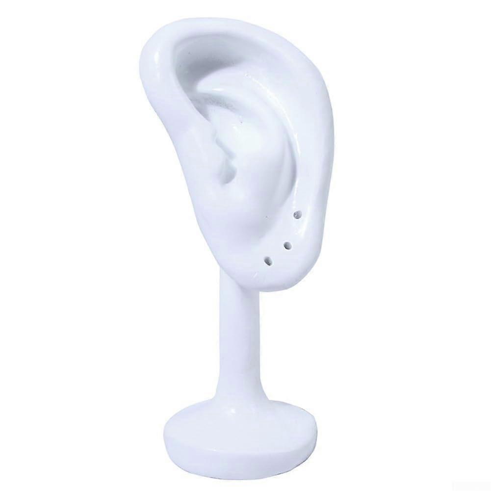Earring Display Stand for Jewelry Organization, Mannequin Ear Model Holder with Soft Silicone Base, for Retail Store and Trade Show (White)