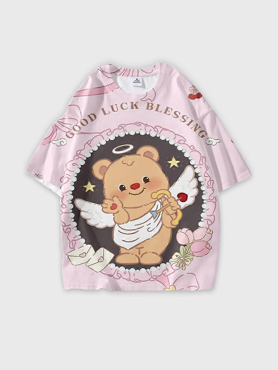 T-shirt round neck Pattern loose short sleeve JW2148