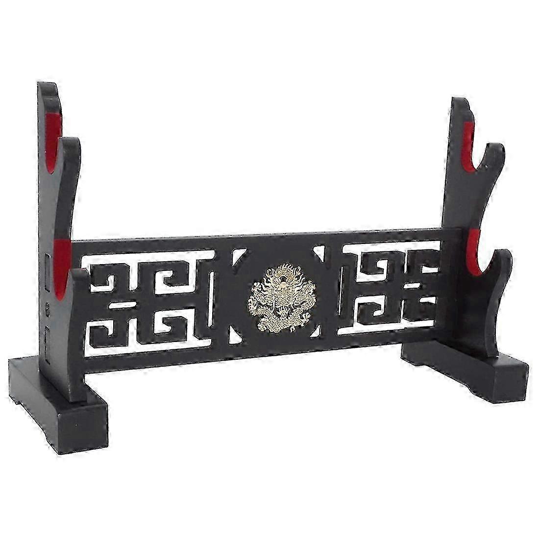 Vadderad Velvet Sword Stand Display Rack för Katana Genji & Templar Svärd - Dragon Design Skyddande Hållare för Samlare