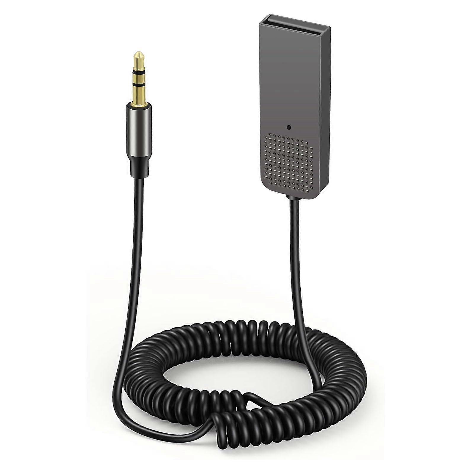 Aux Bluetooth 5.2 Adapter Car, USB Bluetooth Adapter with Microphone, 3.5 mm Bluetooth Adapter for Stereo System