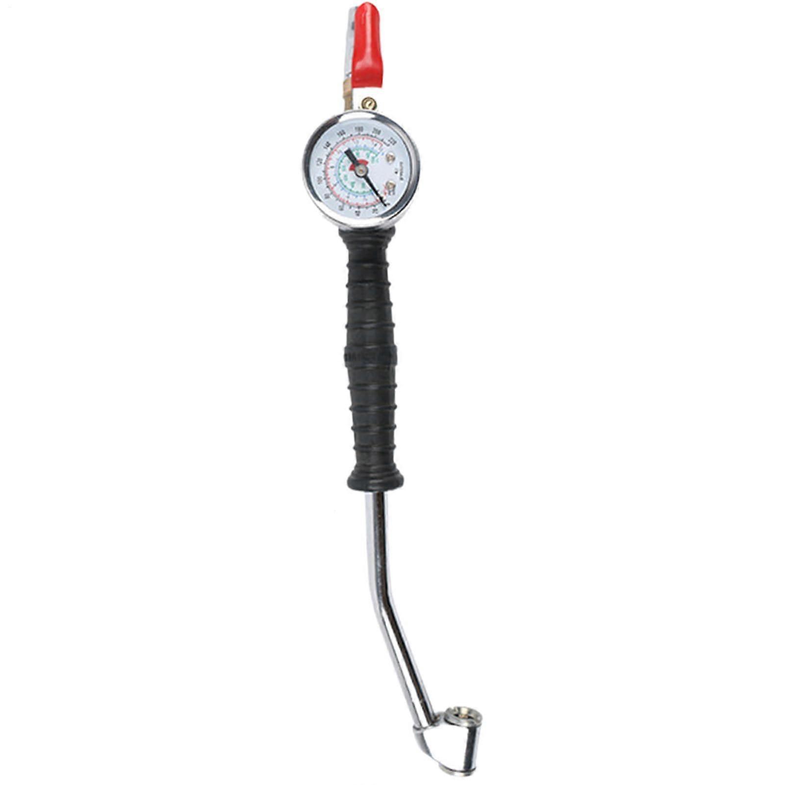 Tire inflation rod with gauge  air nozzle adapter (220 psi)  pressure pump tool