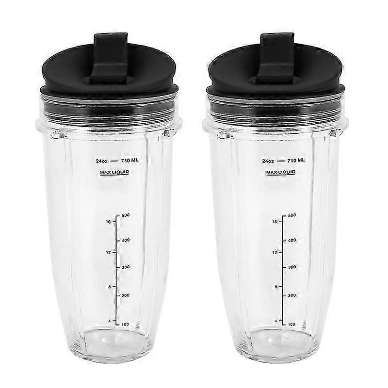 2er-Packung Ersatzbecher 24 Unzen mit Ausgießerdeckel für Nutri Ninja Auto IQ Mixer mit BL450/BL454 XH