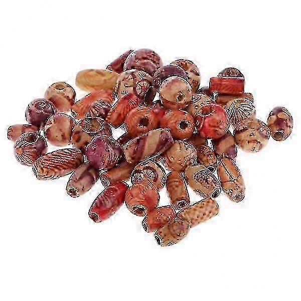 Assorted Wooden Spacer Beads Set - 4 Packs of 50 Pieces for DIY Jewelry Making & Craft Projects - Various Sizes Included