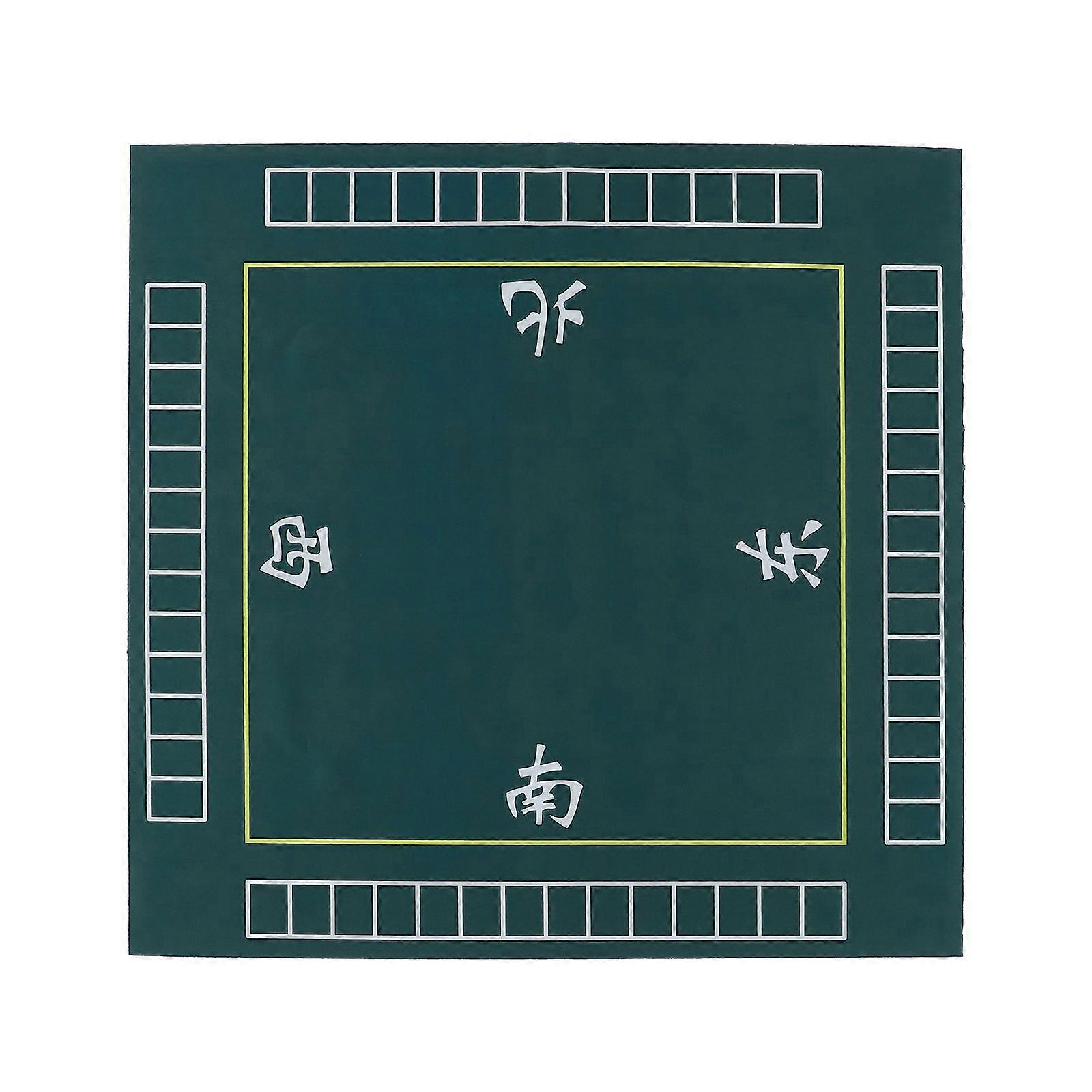 1pc Mah-jongg Table Mat Green Dominoes Game Mat Thickened Square Table Cover
