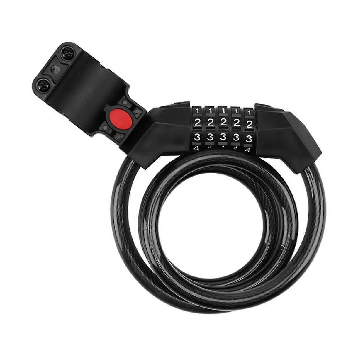 Waterproof 5digit bicycle lock with cover, safety clasp, and frame for bicycles, bikes, and scooters, rustproof and durable.