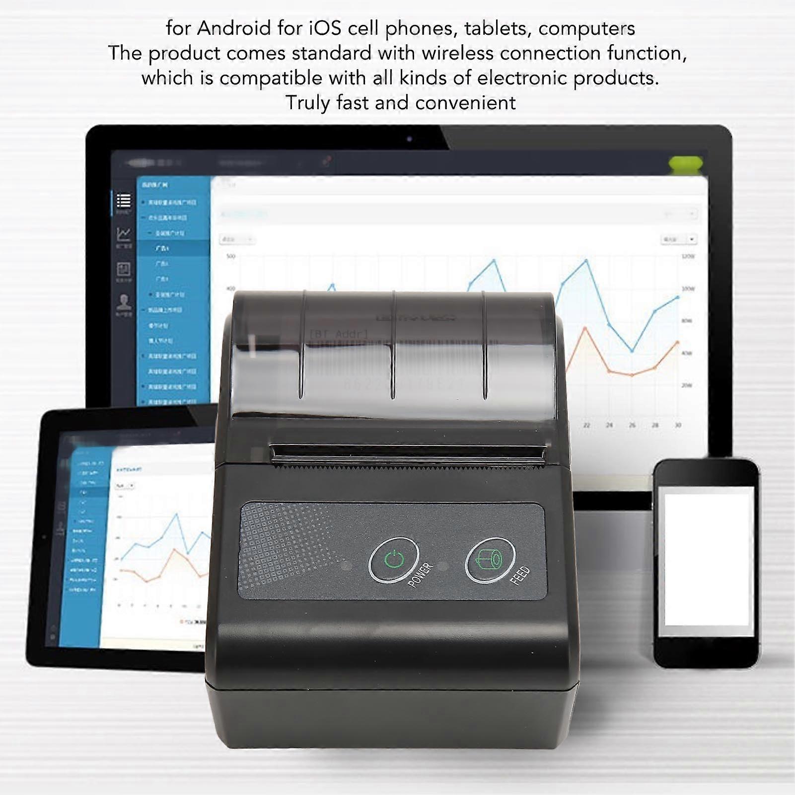 Bluetooth Receipt Printer Multipurpose Handheld Portable 58mm Mini Thermal POS Printer