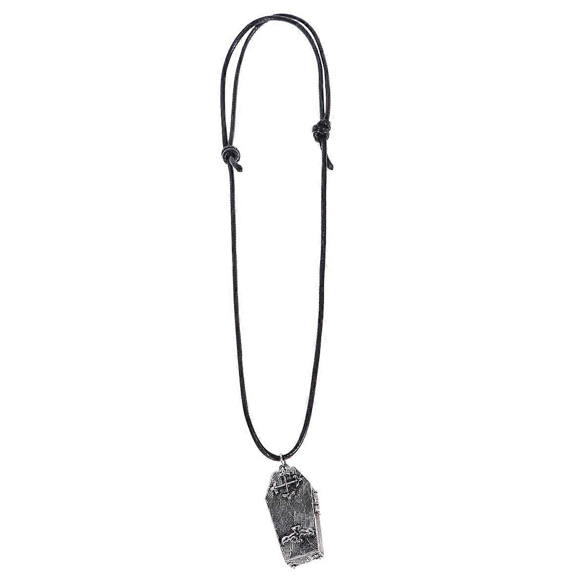 Goth Accessoires Männer Sarg Medaillon Halskette Mode Statement 1Set