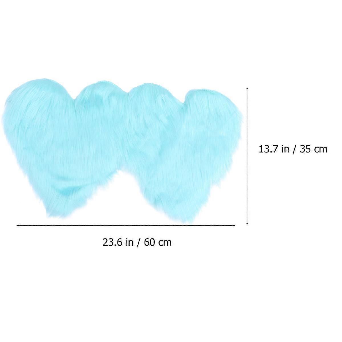 All Purpose Rugs Heart To Heart Design Non Slip Stylish Doormat Light Blue Practical 1Pack