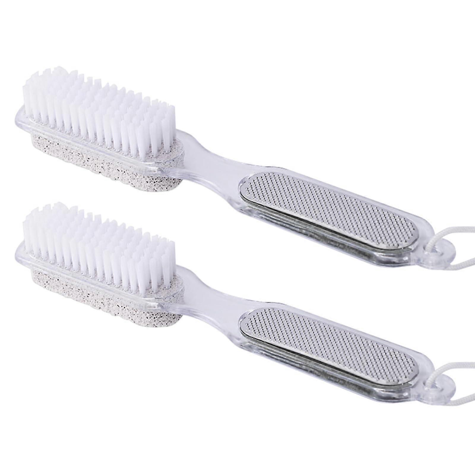 4 in 1 Foot File Callus Remover with Brush, Rasp, Pumice Stone, 2 Pack