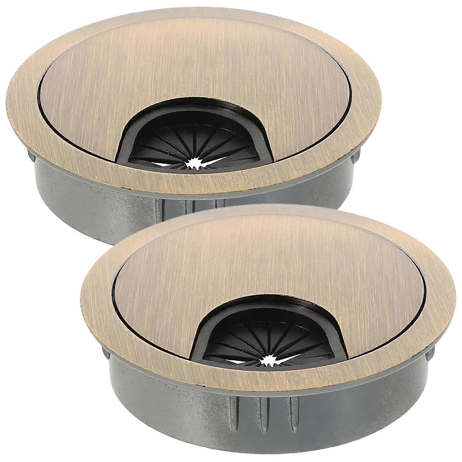 2pcs Zinc Alloy Desk Cable Grommet Sleek Wire Hole Cover for Home Office Cord Organizer, Easy Installation for Study Tables and Computer Desks