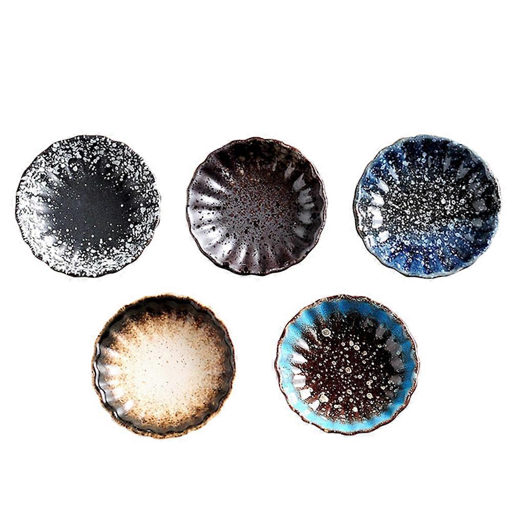 Ceramic Seasoning Saucers Serving Condiments Restaurant Use Assorted Color 5Pcs