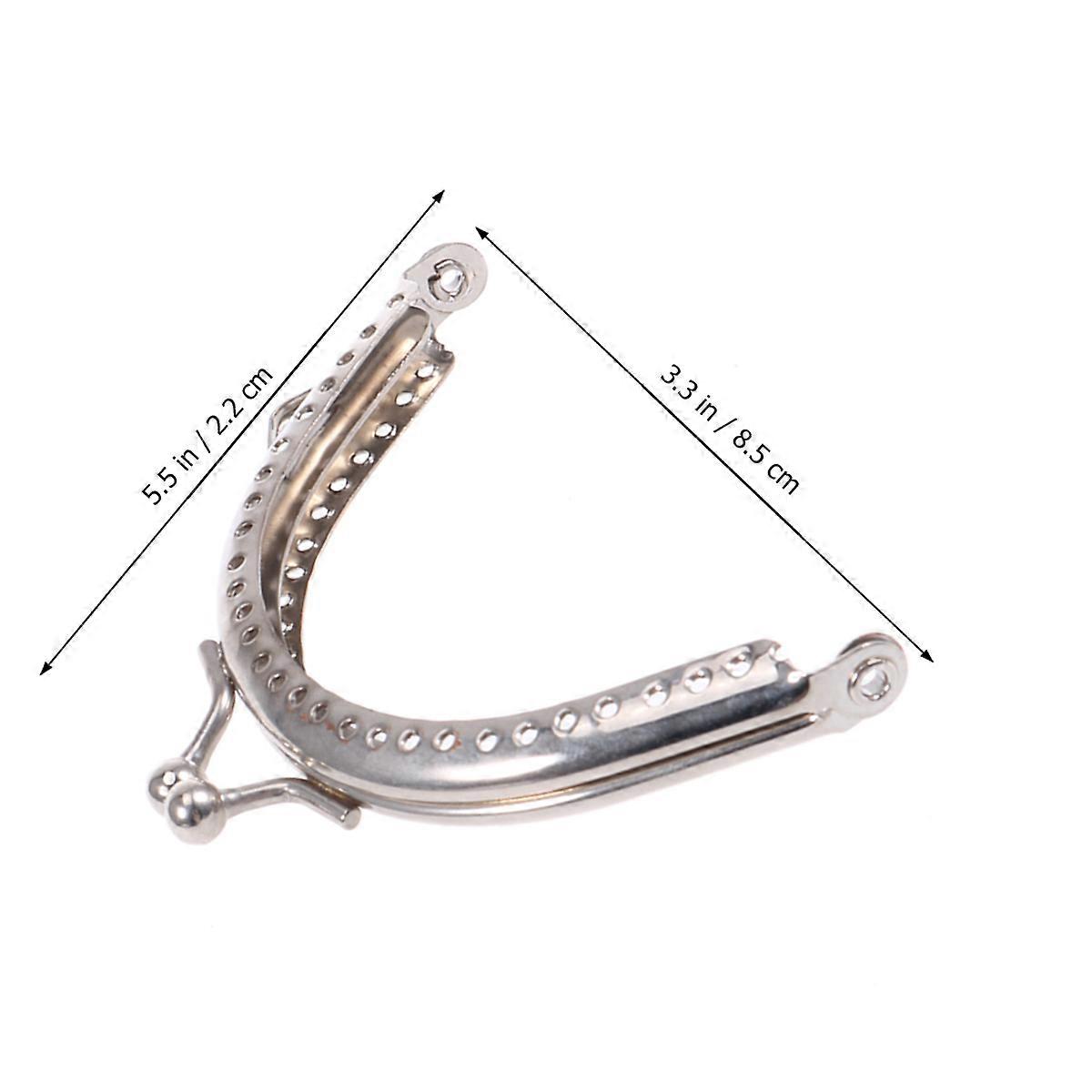 5 Pcs Metal Frame Purse Clips for Bag Making DIY Craft Silver