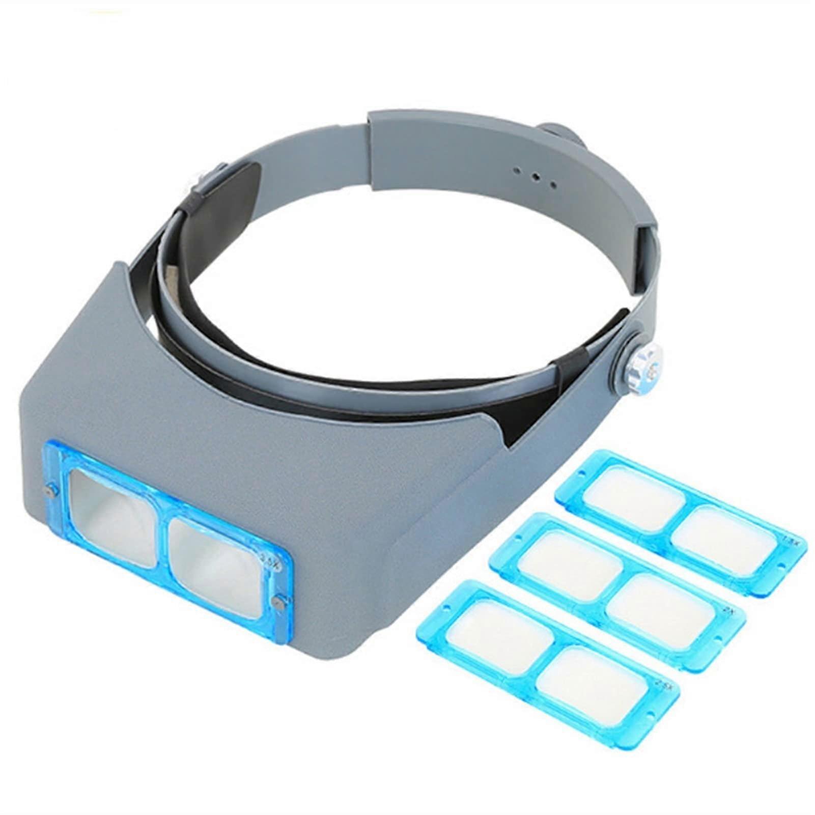 Head Mounted Magnifiers, 1.5X, 2X, 2.5X, 3.5X Resolution Multiple Magnifier for Reading, Jewelry Magnifier, Watch and Electronics