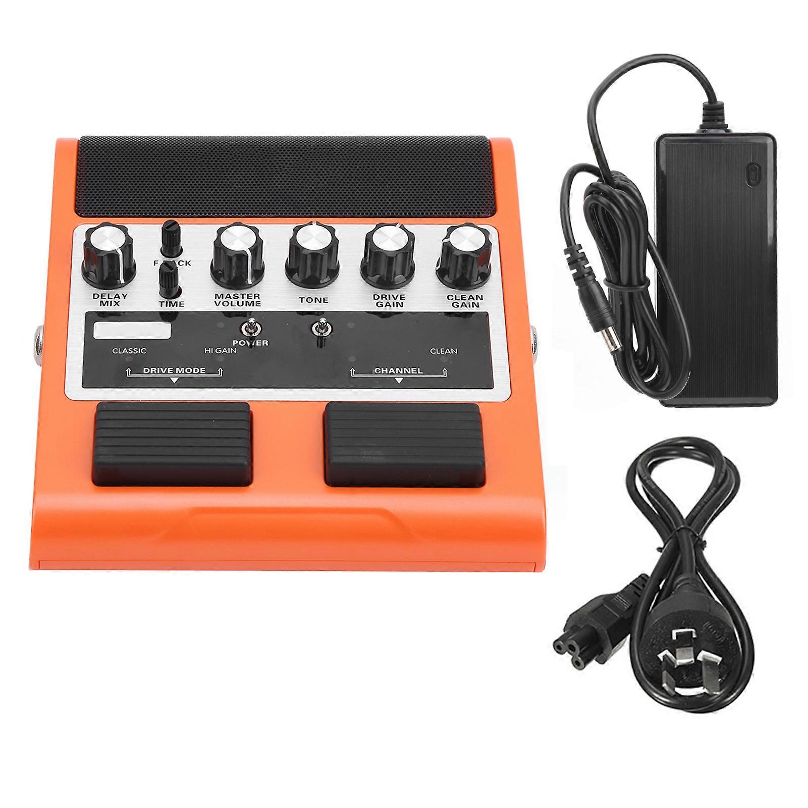 Pedal Guitar Amplifier Rechargeable for Bluetooth Musical Instrument Accessories 100‑240V 8WOrange AU Plug