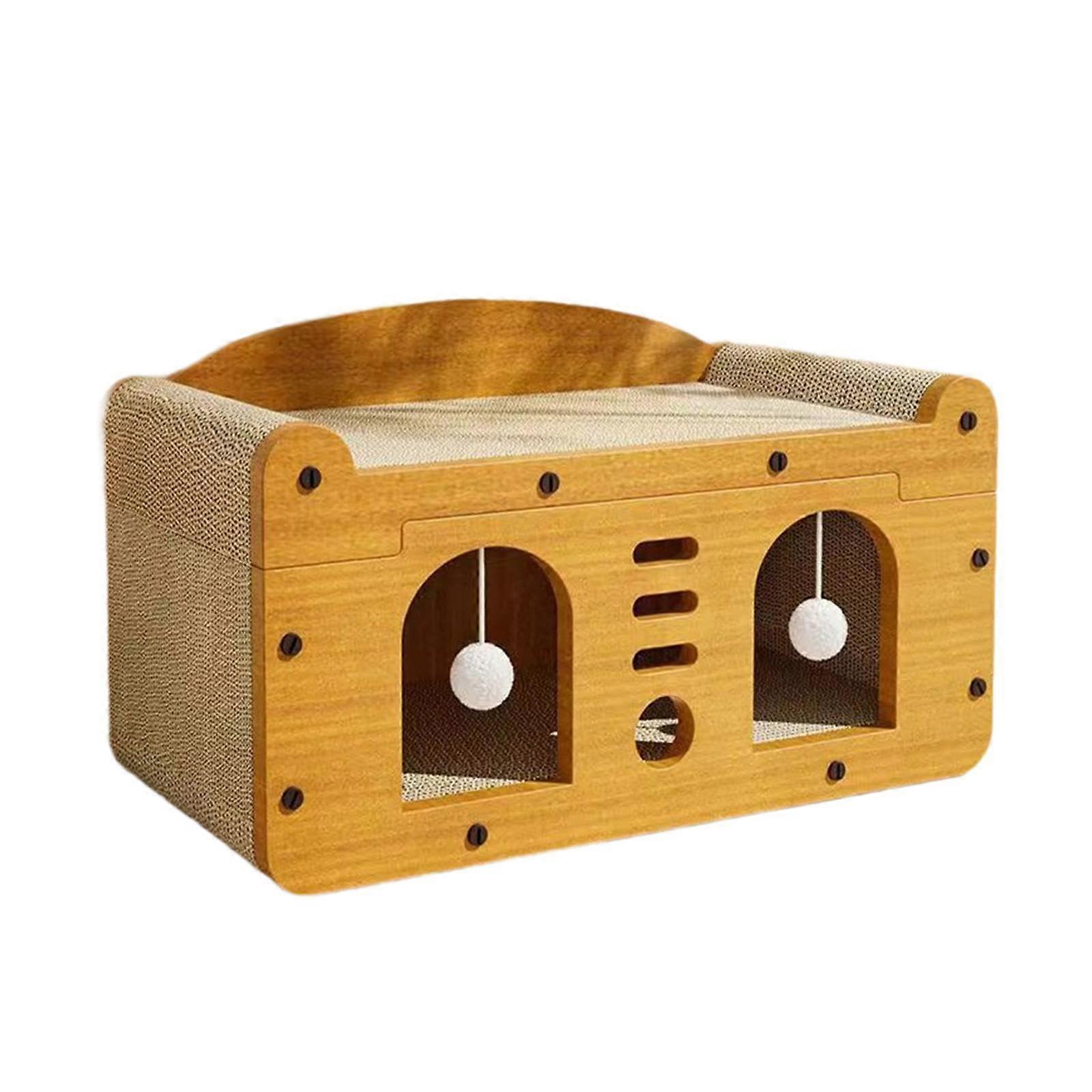 Scratching board, cat toy, sturdy hideout, cardboard box, cat house, lounge bed for cats