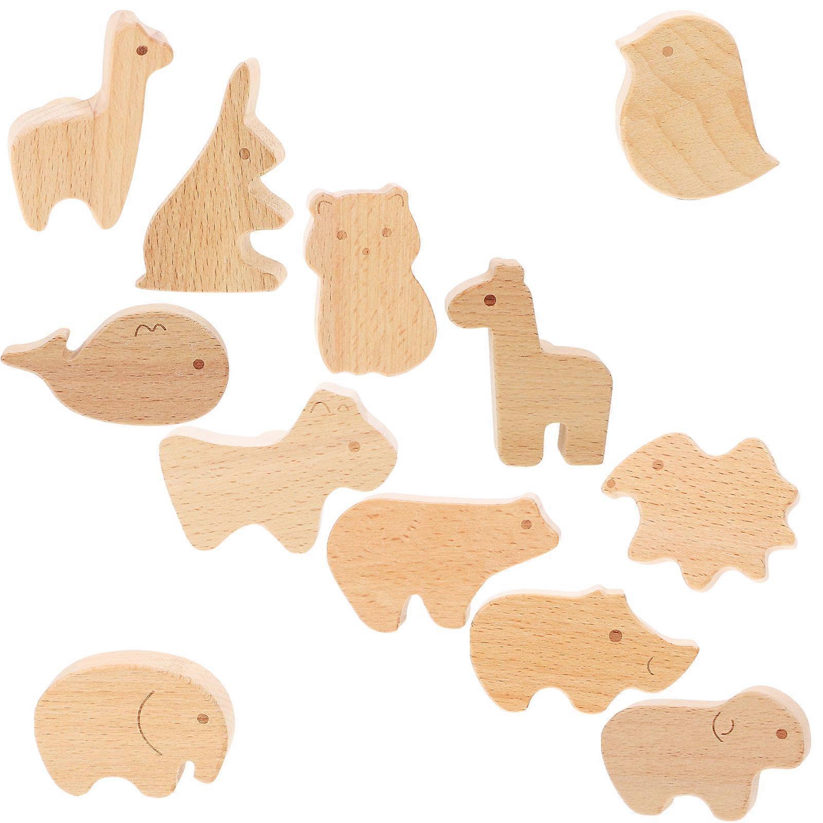 Wooden Animal Cabinet Knobs for Home Use Cute Multi Drawer Pulls with Screws 12 Pieces