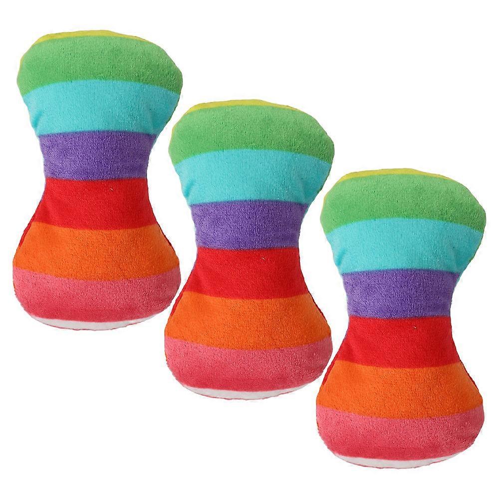 Plush Design Dog Toy With Squeaker For Indoor Play Small Breeds And Puppies Fleece 12.00X6.00X3.00CM Curiosity Boosting 3Pcs