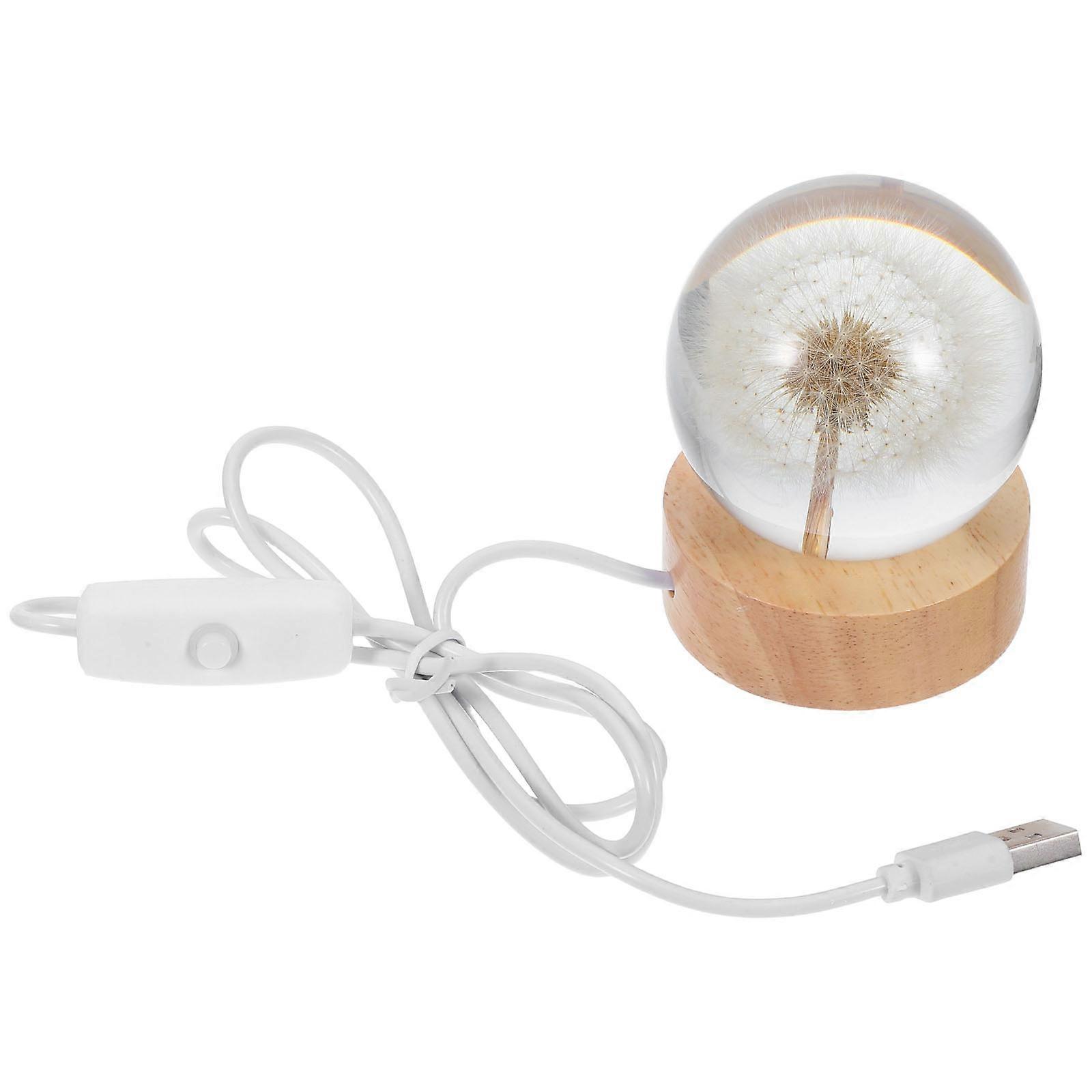 Crystal Ball Nightlight Lamp Transparent Wood