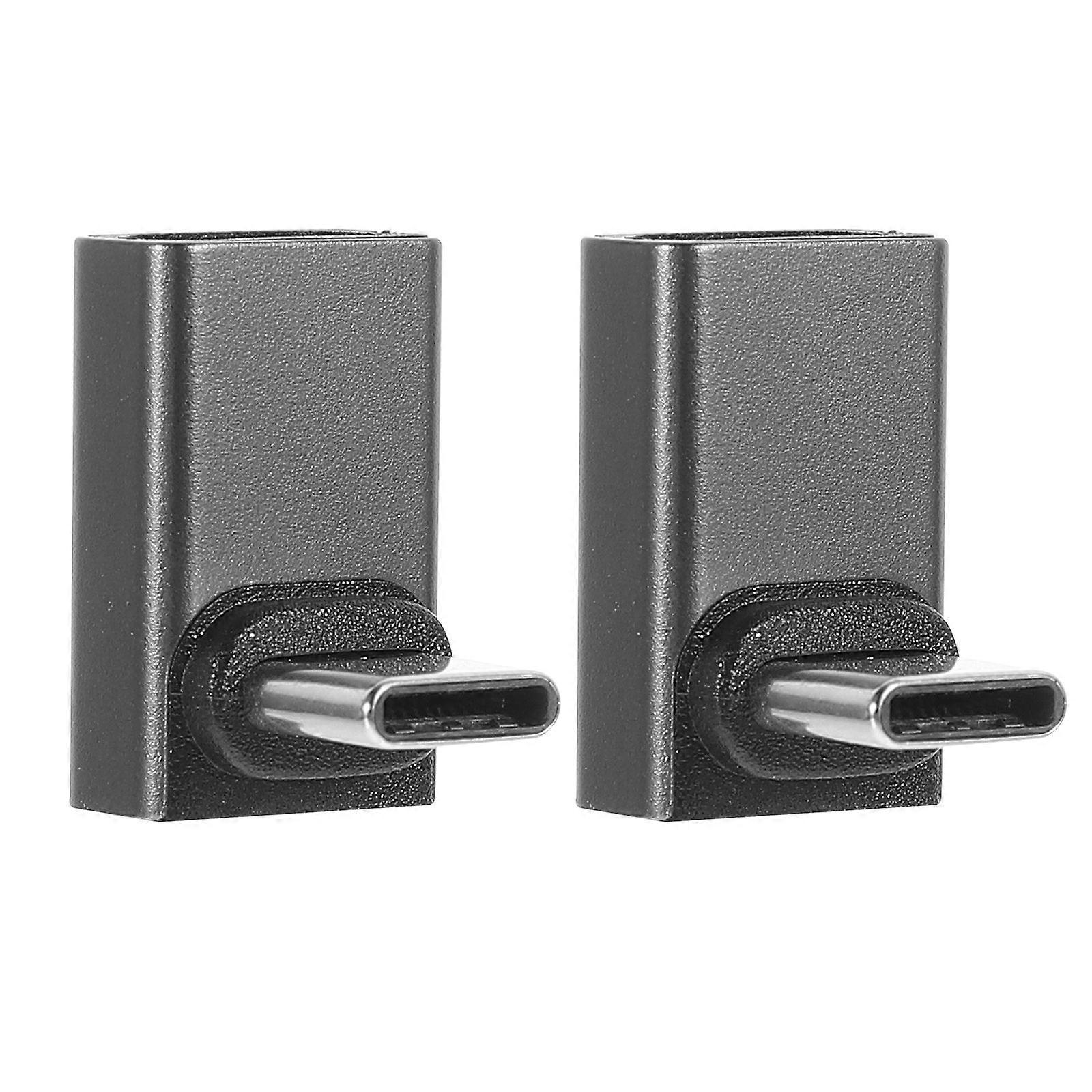 2pcs USB C 90 Degree Adapter Right Angle Type C Connector Computer Adapter Accessory