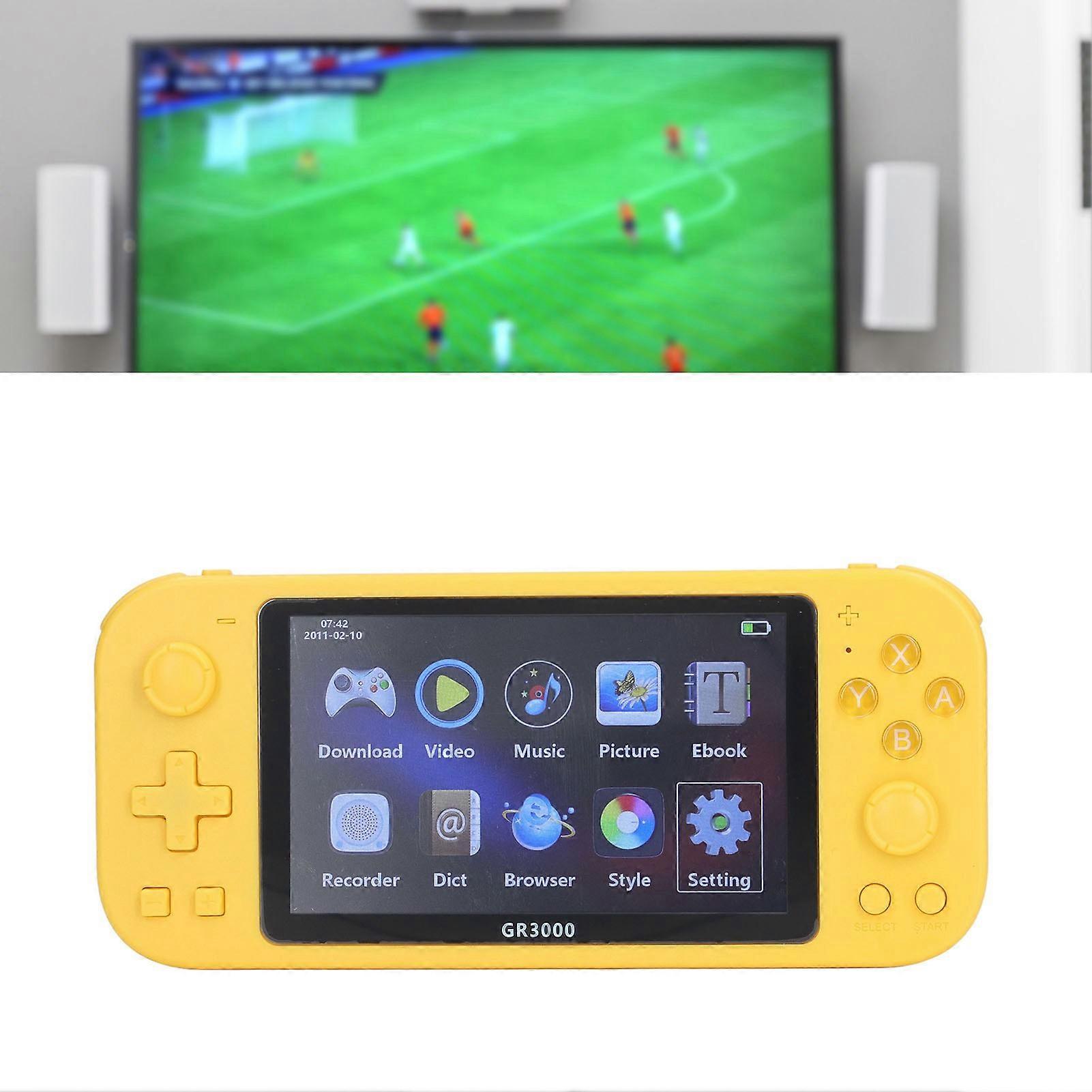 Electric Game Player 5.1in High Definition Display Portable Vintage Controller Game Console Yellow 