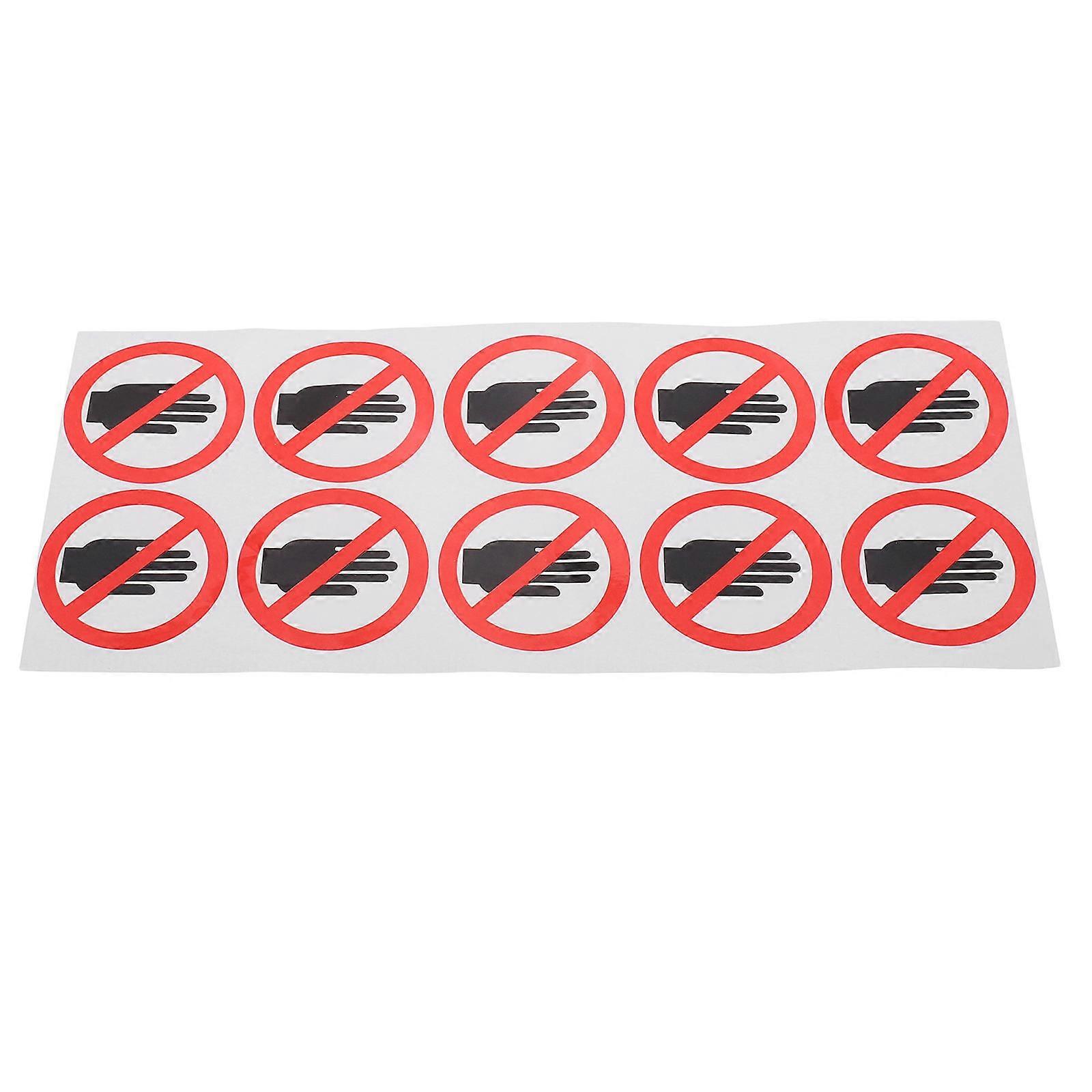 Caution Sign Sticker Waterproof Do Not Touch Warning For Home Factory Warehouse 4.00X4.00X0.10CM Black 1 Sheet (10 Stickers)