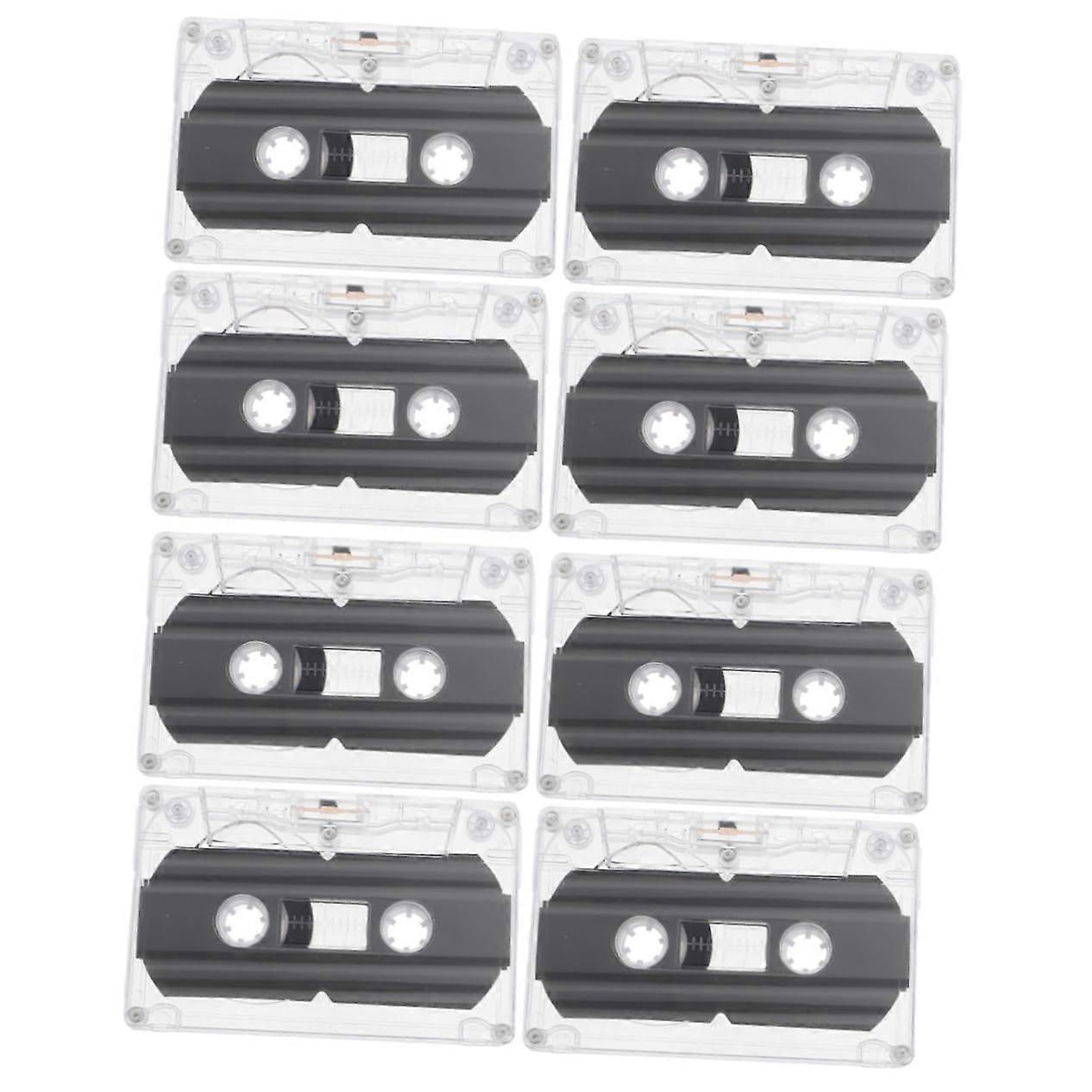 2 blank audio cassettes Recordable cassettes for DIY retro parties Transparent case for messages and recordings 4 pieces * 2