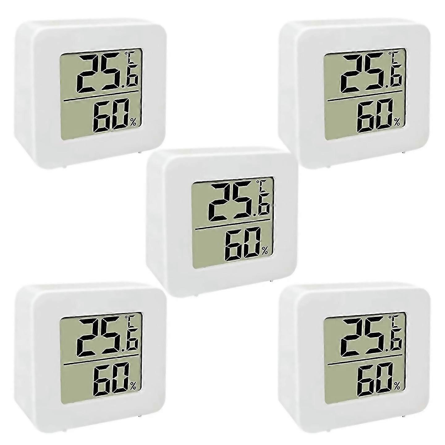 5 Pack Mini Digital Lcd Display Temperature Humidity Meter Sensor