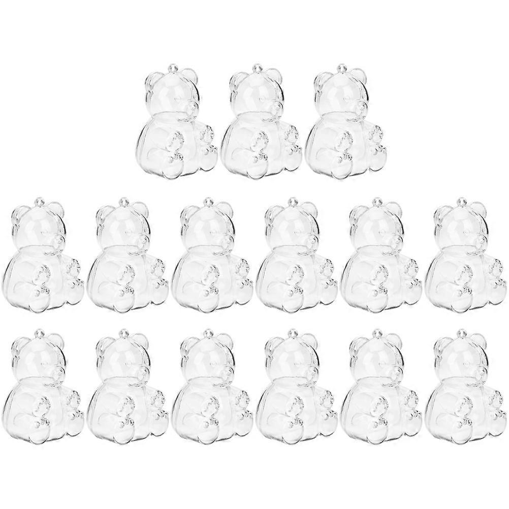 Candy Box Bear Shaped Treat Box for Party Use 15Pcs Transparent Small Boxes
