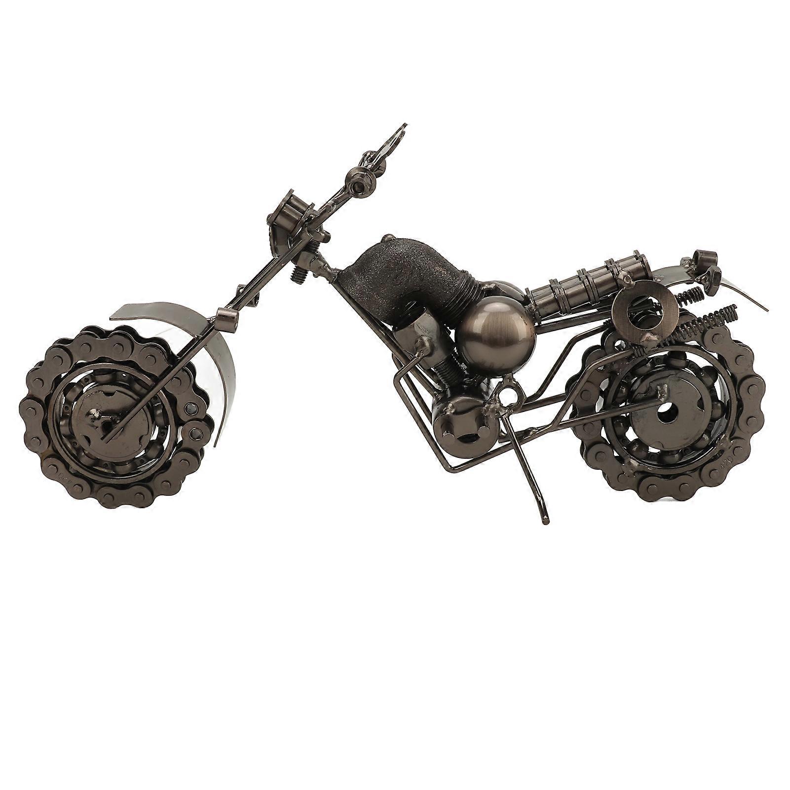 Ornamento Moto Ferro Vintage Decorativo Retrò Moto Modello Fatto A Mano Metallo Moto Scultura per Ragazzi Argento Di Grandi Dimensioni