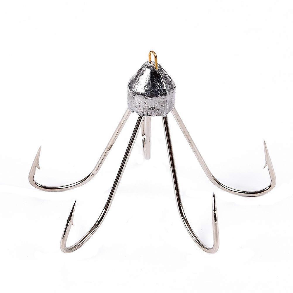 Durable Five Anchor Claw Barbed Fishhooks with Head Fishing Tackle Accessory
