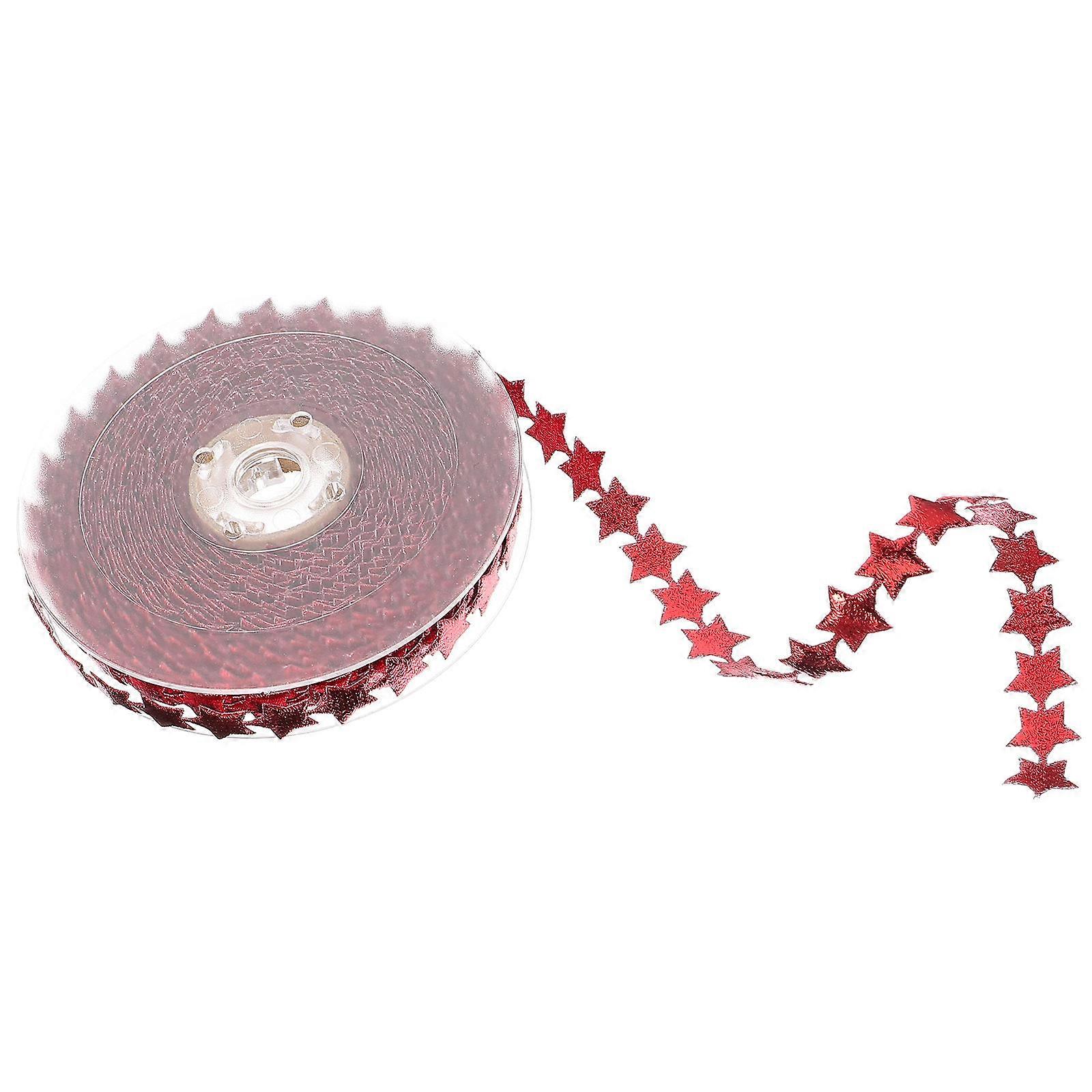 Pentagram String Ribbon for DIY Crafts and Gift Wrapping 1 Roll Red Polyester