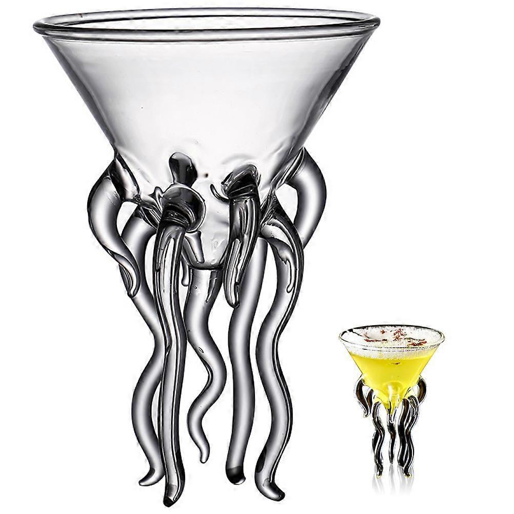 Elegant Octopus Design Cocktail Glass for Parties and Gatherings, Transparent Glass, Reusable, Convenient Size