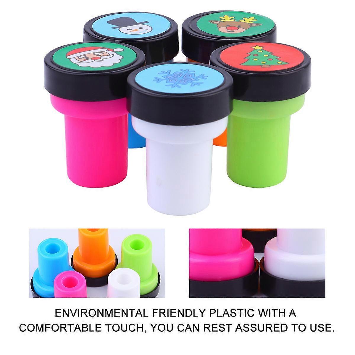 10 Pcs Children's Funny Christmas Stampers Assorted Color Ideal For Party And Classroom Rewards
