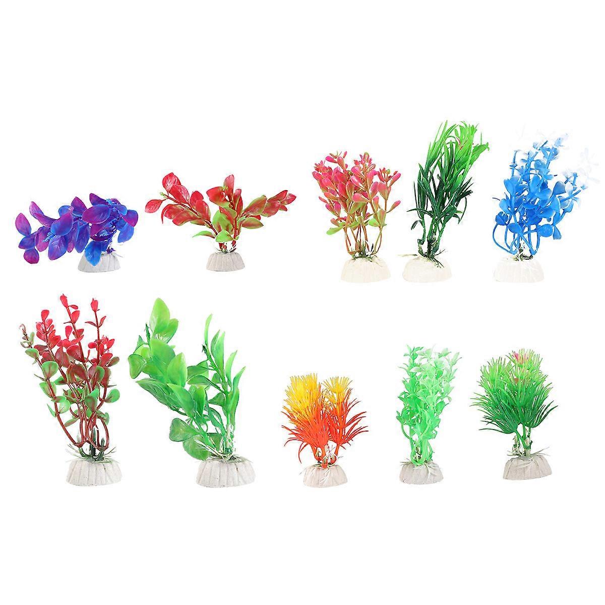 Realistic Artificial Aquarium Plants for Fresh and Salt Water Fish Tank Decorations – Lifelike Ornament with Base, Assorted Designs for Easy