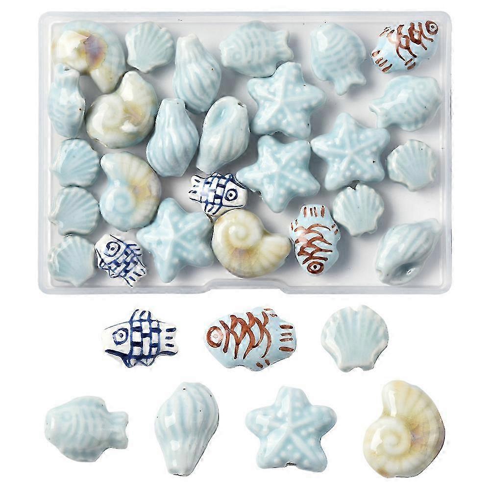 2025 Craft Beads Handmade Porcelain Beads Strands  Shell Shape