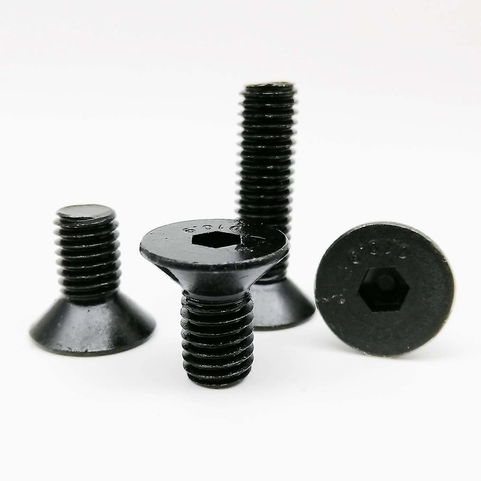 5/10pcs M5 M6 M8 Black Steel Grade 10.9 Hex Socket Flat Countersunk Head Length 680mm (Color: 55mm, Size: 5pcs M8) 5pcs M8 55mm