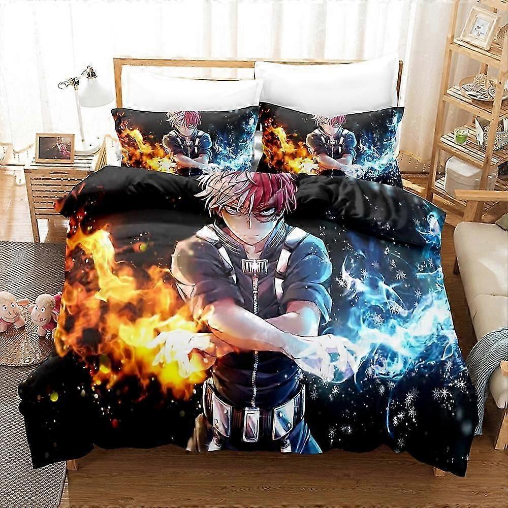 v4846 Bed Sheets Bedding My_Hero_Academia 3 Pcs Comforter Set with 2 Pillowcases,My_Hero_Academia Bedding Set Sheet Set for Kids Adults,All Season Li