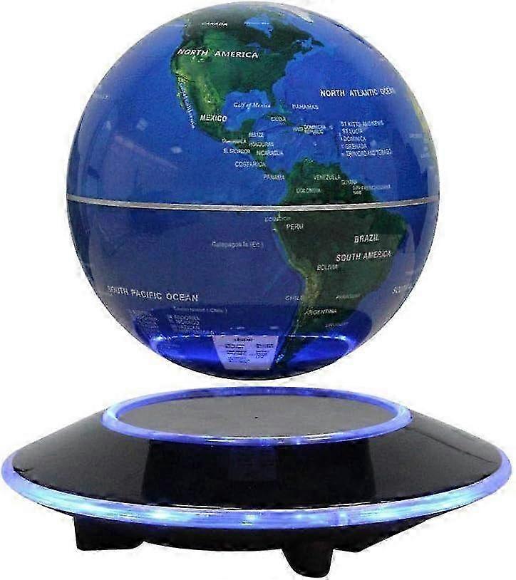 Magnetic Levitation Rotating Globe with LED Lights - 6-Inch Anti-Gravity Floating Globe for Educational Gift & World Map Decor