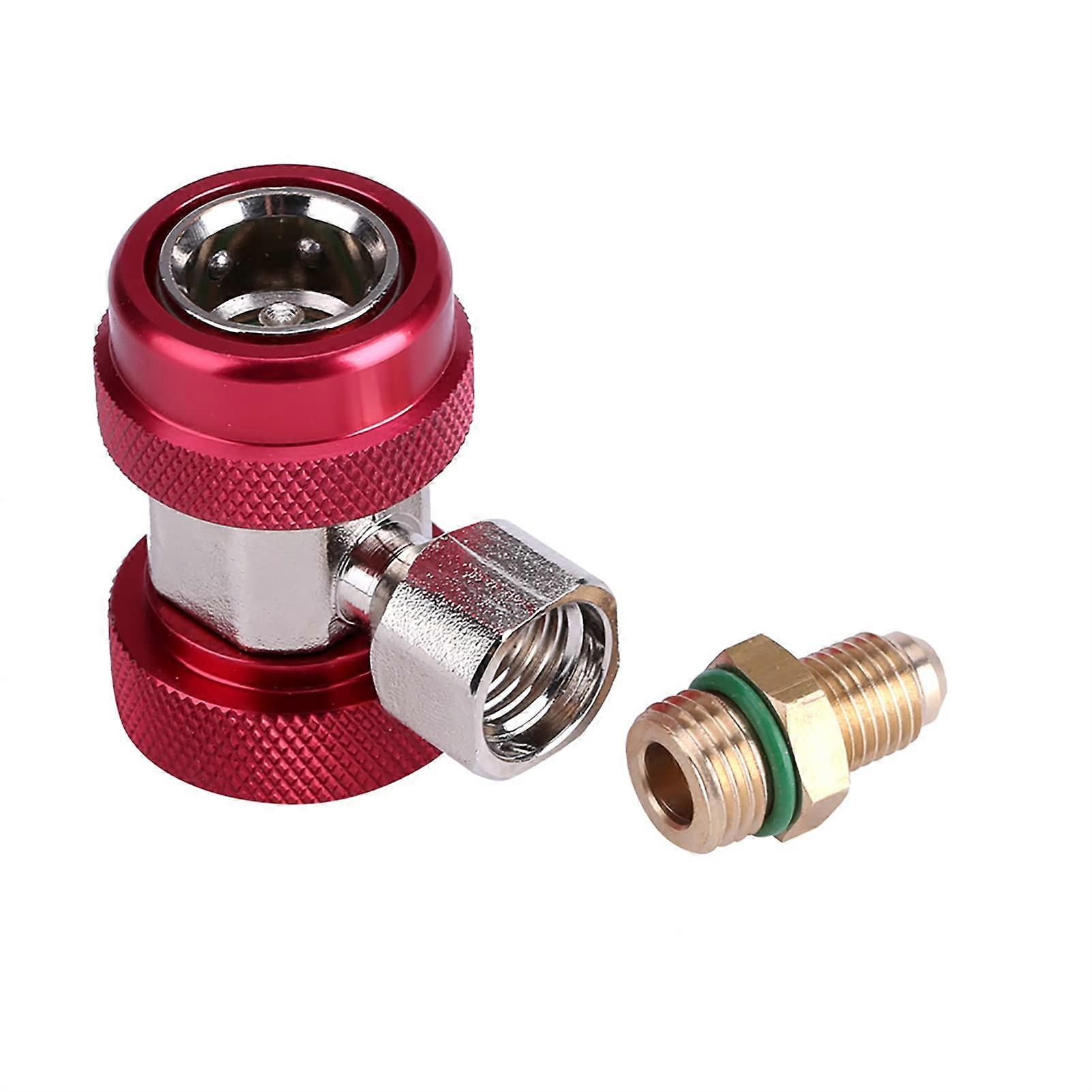R134A A/C Quick Connect Coupler Adapter for Car Air Conditioning System, Red High Pressure Extractor Valve Core
